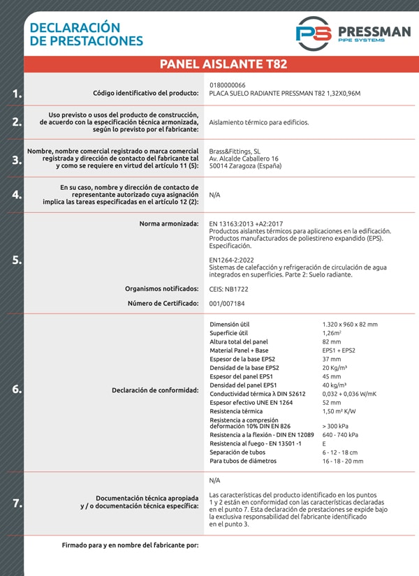 miniatura Declaración conformidad T82 Pressman UNE EN 1264 22 Abril2022 1