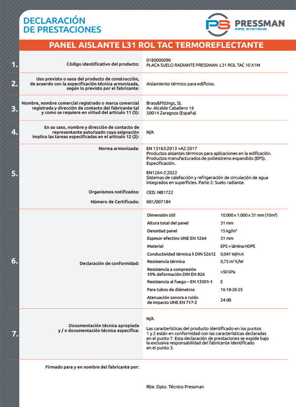 declaración conformidad L31 ROL TAC
